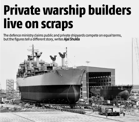  ??  ?? Despite conforming fully to the Make-in-India initiative, Larsen & Toubro’s shipyard in Kathupalli is struggling to win defence orders