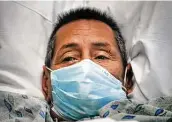  ?? Staff file photo ?? Jerry Canedo, 57, was treated at University Hospital in July. COVID-19 patients have continued to flood area hospitals, including 158 since Wednesday.