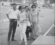  ??  ?? Noreen Rodrigues (foreground) and her family — brother Darryl, sister Daphne, mother May and father Walter — on the way to Plattsburg­h, N.Y., their first trip out of Montreal after moving here in 1966.