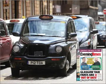  ??  ?? Glasgow Taxis boss Stephen Flynn, above, and inset, an Evening Times story earlier this year