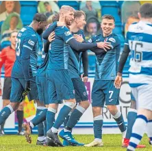  ??  ?? Captain Iain Davidson headed home winning goal.