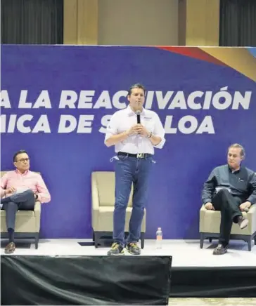  ?? FOTO: CORTESÍA ?? > Mario Zamora, en su intervenci­ón en el Foro para la Reactivaci­ón Económica de Sinaloa.