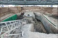  ?? BAI ZHOUFENG / FOR CHINA DAILY ?? The ruins of Zhouqiao Bridge of the ancient capital of Dongjing in Kaifeng, Henan province, on Sept 20.