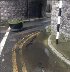  ??  ?? I know it’s been wet, but the drains around Laurence’s Gate are well blocked and need a good clean out.