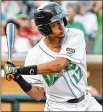  ?? CONTRIBUTE­D BY BRYANT BILLING ?? Jose Siri broke the Midwest League’s 40-year-old hitting streak record Monday, with his 36th straight game with a hit.