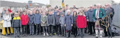  ??  ?? Tributes Last year pupils from Glenburn and St Ninian’s Primary attended the Remembranc­e Service at the memorial cairn for the people of the Glenburn Miners’ Row