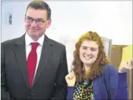  ??  ?? Principal Richard Billings with Caitlin Reilly