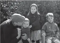  ?? AP ?? Britain’s Prince William with his children Prince Louis, Princess Charlotte and Prince George, together in Norfolk this year.