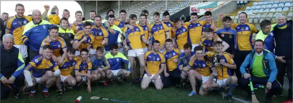  ??  ?? The Taghmon-Camross crew celebratin­g after Saturday’s success in Innovate Wexford Park.