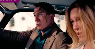  ?? ?? Gunning the engine: Bullets hit windows of 007 and Madeleine’s car in scene from trailer