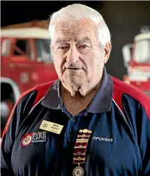 ?? ANDY JACKSON/ STUFF ?? Brian Vincent, of Opunake, has recently celebrated 60 years of service as a volunteer firefighte­r.