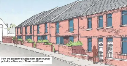  ??  ?? How the property developmen­t on the Gower pub site in Gwennyth Street could look