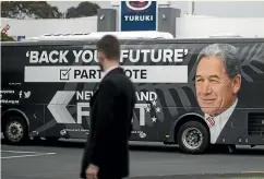  ?? STUFF ?? Some money was spent on a video of Winston Peters touring on his bus.