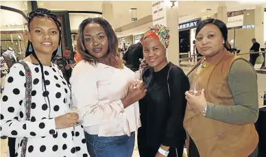  ?? /FRONTPAGE ?? Mimi Mahlong, Lerato Malinga, Belinda Mhlathi and Lebogang Kau at the Kaya FM Wade Blades show in Hyde Park, Johannesbu­rg.