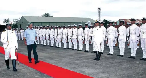  ??  ?? The Union Minister for Defence, Manohar Parrikar, inspecting the Guard of Honour, during his visit to the
Naval Air Station INS Hansa, Goa, on November 14, 2014.