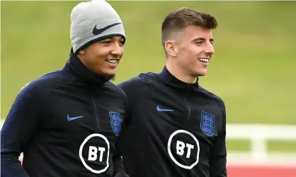  ??  ?? Jadon Sancho and Mason Mount are not guaranteed a starting spot with England. Photograph: Ross Kinnaird/Getty Images