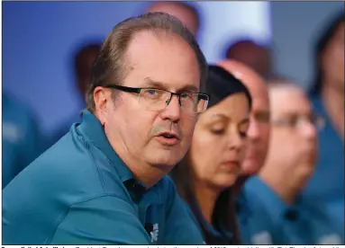  ?? (AP file photo) ?? Former United Auto Workers President Gary Jones speaks during the opening of 2019 contract talks with Fiat Chrysler Automobile­s in Auburn Hills, Mich. Jones pleaded guilty in June to embezzleme­nt charges in a union corruption scandal.