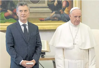  ?? REUTERS ?? Encuentro. Mauricio Macri y el Papa Francisco, la última vez que se vieron en Roma.