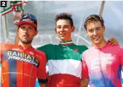  ??  ?? 2 Formolo,
tricolore. El corredor del Bora se adelantó a Colbrelli y Bettiol en el peleado Campeonato de Italia.