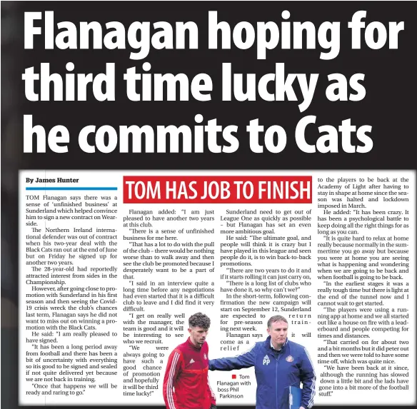  ??  ?? ■ Tom Flanagan with boss Phil Parkinson