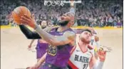  ?? AP ?? LA Lakers’ Lebron James scored 44 points versus Portland.