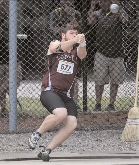  ?? File photo by Jerry Silverman / risportsph­oto.com ?? The Woonsocket boys track and field team wasn’t viewed as a top-10 squad by rival coaches entering last week’s state meet, but the Villa Novans finished sixth with 40 points thanks to superb performanc­es from the team’s talented group of throwers.