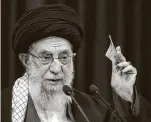  ?? Getty Images ?? Iran’s Supreme Leader Ayatollah Ali Khamenei is seen earlier this month delivering a speech on television.