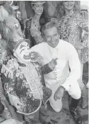  ??  ?? In this July 19, 1978 file photo, actor Charlton Heston is shown with Ringling Bros and Barnum and Bailey Circus clown Prince Paul during the City of Hope’s Celebrity Circus opening in Inglewood, Calif.