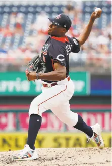  ?? Patrick McDermott / Getty Images ?? Cincinnati Reds prospect Hunter Greene, a pitcher with a 103 mph fastball, was one of the many rising African American players who took part in the All-Star Futures Game.