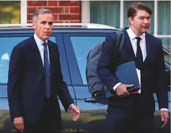  ?? Reuters ?? Mark Carney, Governor of Bank of England (left) is said to have warned UK ministers that the impact of a chaotic no-deal Brexit could be as catastroph­ic as the 2008 financial crisis.