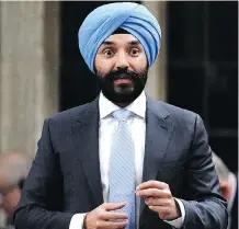  ?? THE CANADIAN PRESS/JUSTIN TANG ?? Innovation Minister Navdeep Bains has been promoting research-anddevelop­ment superclust­ers.