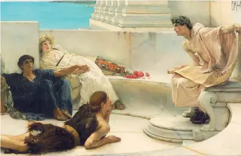  ??  ?? Una lettura da Omero, opera di Lawrence Alma-Tadema (1836-1912), artista olandese naturalizz­ato britannico