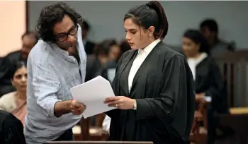  ?? Section 375 ?? Richa with director Ajay Bahl on the sets of