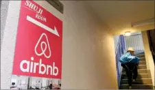  ?? PROVIDED TO CHINA DAILY ?? A traveler steps to a room displayed on the Airbnb website. The coronaviru­s pandemic has hammered sharing-economy businesses like Airbnb in the past few months.