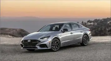  ?? Drew Phillips ?? The 2021 Hyundai Sonata N Line is definitely one of the prettiest sedans available on the market. Its handling is sporty as well.