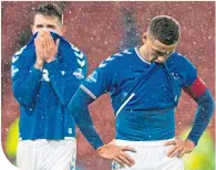  ??  ?? The anguish of James Tavernier and Ryan Jack after the League Cup Final was plain to see