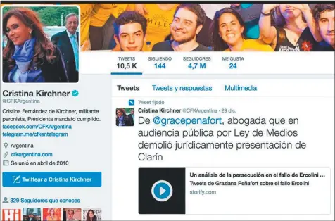  ?? FOTOS: CEDOC PERFIL ?? de las redes sociales. También difunden sus actividade­s y opinan sobre lo que otros gobernante­s hacen o dicen públicamen­te.