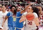  ?? Carlos Avila Gonzalez/The Chronicle ?? Stanford guard Haley Jones is one of the seniors who, as head coach Tara VanDerveer says, has only known the pandemic interrupti­on or Final Fours.