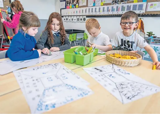  ??  ?? SCHOOL’S IN: Pupils from Dundee’s Longhaugh Primary on their first day back at the start of the week. Picture by Steve Brown.