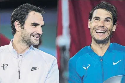  ?? FOTO: GETTY ?? Federer y Nadal, tras la reciente final de Shanghai. Rafa se asegurará el nº 1 del año en cuanto gane un partido más esta temporada