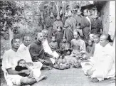  ??  ?? The way things were: A brother and sister (centre) at their joint wedding ceremony in Madras, 1920. Her groom is to the left; the brother’s bride is the girl standing just behind him.