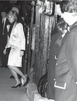  ??  ?? Party Princess: Diana after a night at Annabel’s in 1987