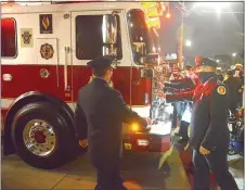  ?? SUBMITTED PHOTO ?? Upper Darby firefighte­rs housed their new $1.2 million ladder truck Tuesday evening.