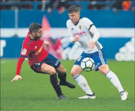  ??  ?? Osasuna hizo méritos como para puntuar, pero fue el Zaragoza el que se llevó el triunfo F: LOF