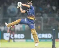  ?? (AFP) ?? Kolkata Knight Riders’ Rinku Singh plays a shot during the Indian Premier League (IPL) match against Lucknow Super Giants at the Eden Gardens Stadium in Kolkata on Saturday.
