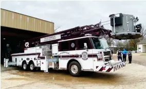  ??  ?? The Starkville Fire Department revealed a new pair of fire engines on Wednesday. (Photos by Cal Brown, SDN)