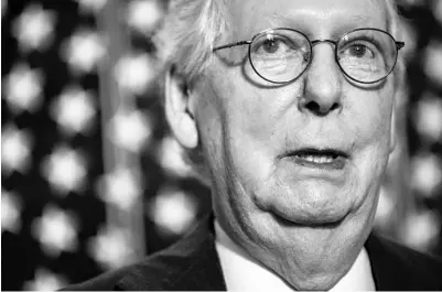  ?? SAMUEL CORUM/GETTY ?? Senate Republican­s, especially Mitch McConnell, have effectivel­y blocked infrastruc­ture spending.