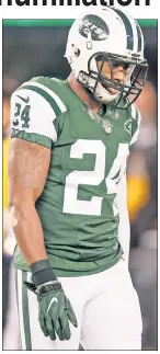  ?? Paul J. Bereswill ?? NO GUTS: Darrelle Revis and the Gang Green defense allowed Andrew Luck to finish 22-of-28 passing for 278 yards and 4 TDs.