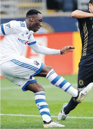  ?? MICHAEL PEREZ/THE ASSOCIATED PRESS ?? Impact midfielder Ballou Jean-Yves Tabla, 18, is gaining recognitio­n with his crafty and inspired play. He has played in six of Montreal’s seven games.