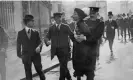  ?? Photograph: Jimmy Sime/Getty Images ?? Emmeline Pankhurst arrested outside Buckingham Palace, London, 21 May 1914.